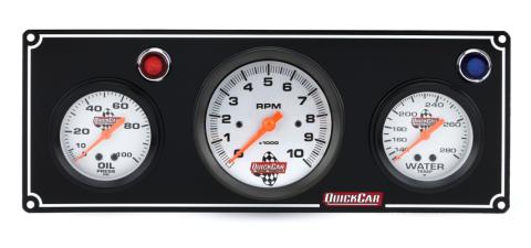 Legend Gauge Panel w/ 611-6002 Black Plate, OP/ Tach/WT QuickCar Racing Products