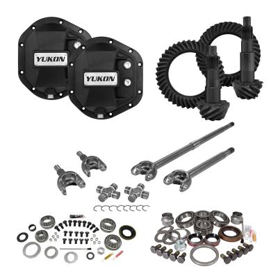 Stage 3 Jeep JK Re-Gear Kit W/Covers Front Axles Dana 44 5.13 Ratio JK Rubicon D44 Stage 3 Gear Kit Package 5.13 Ratio F&amp;R Covers &amp; 4340 Front Axles Yukon Gear