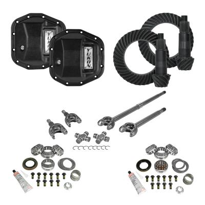 Stage 3 Jeep Jl/Jt Re-Gear Kit W/Covers Front Axles Dana 44 5.13 Ratio JL &amp; Jt Rubicon M220 Rear/ M210 Front Stage 3 Gear Kit Package 5.13 F&amp;R Cover &amp; 4340 Front Axles Yukon Gear