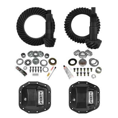 Stage 2 Jeep JL Re-Gear Kit W/Covers Dana 30/44 4.88 Ratio 24/28 Spline JL Non-Rubicon M220 Rear/ M186 Front Stage 2 Gear Kit Package 4.88 Ratio W/ F&amp;R Covers Yukon Gear