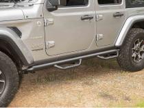 Spartan Nerf Bar Kit Textured Black 18-Present Jeep Wrangler JLU 4 Door Rugged Ridge