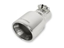 Exhaust Tip Exhaust Tip 4.00 Inch Rolled Angle Polished SS Fits 2.50 Inch Tubing Clamp On Flowmaster