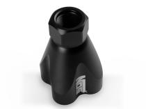 Showerhead Distribution Block Inlet -8 An O-Ring Female Port Outlet: (4) X -6 An O-Ring Female Port No Fittings Black Anodized NOS