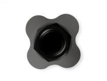 Showerhead Distribution Block Inlet -8 An O-Ring Female Port Outlet: (4) X -6 An O-Ring Female Port No Fittings Black Anodized NOS