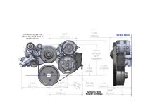 Mid-Mount Race Accessory System- Polished Finish LS Engine Drive Includes Alternator, P/S Pump, Tensioner, Crank Damper, Belt, &amp;amp; Pulleys Holley