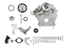 Godzilla High-Mount Accessory Drive OE Oiling System Base Kit Fits Ford 7.3L Godzilla Includes Timing Cover/coolant Manifold, Water Pump, and Alternator Bracket Holley