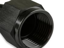 Swivel Hose End -6 AN 45 Degree Swivel Hose End Black Black Satin Anodized Finish Mr Gasket