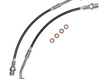 Mustang Fox Body Brake Conversion Hose Kit 87-93 Mustang W/99-04 Calipers Stainless Steel Clear Cover J&amp;amp;M Products