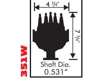 Pro-Billet Cam Sync Distributor, Ford 351W, Steel Gear Hall-Effect Sync Pickup And Includes A Steel Gear. Must Be Used With An MSD 6, 7 Or 8-Series Ignition MSD Ignition