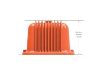 GM Licensed Vintage Series SBC Valve Covers Factory Orange Machined Finish GM Style Finned Script Perimeter Bolt Valve Cover Pair SBC Factory Orange Machined Finish Holley