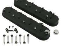 Tall LS Valve Covers Satin Black Tall LS Valve Covers W/ Coil Mounting Posts, Cast Aluminum Satin Black Finish Holley