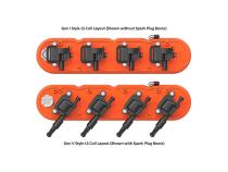 2-Piece Chevrolet Script Valve Cover Gen III/iv LS Factory Orange Machined Chevrolet Gen III/iv LS Cast Aluminum Coil-Mounting Base &amp;amp; Integrated Coil Cover Holley