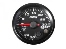 Analog Style Boost/vacuum Gauge Black 2-1/16 Boost/vac -30inhg/30psi-logo Holley