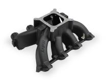 Single Plane Split-Design Race Intake Manifold- GM LS1/LS2/LS6- Black Carbureted Single Plane Split-Design Race Intake Manifold Fits All GM LS Gen III or IV Engines Equipped with LS1/LS2/LS6 Style Cathedral Port Cylinder Heads Holley