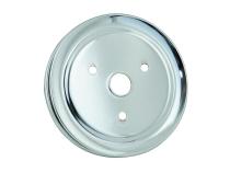 Crankshaft Pulley Chrome Double Groove Fits 1955-1968 Chevrolet 265-350 Small Block with Short Water Pump Mr Gasket