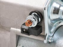 Mini Starter Ford Zinc/Natural Denso Style with adjustable Mounting Block 289,302,351W, 2-Bolt Manual/Automatic Mr Gasket