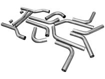 U-Fit Dual Exhaust Kit 16 Pc. Universal Dual Exhaust Tubing Kit 2.50-Inch Mandrel-Bent 409 Stainless Steel Tubing Flowmaster