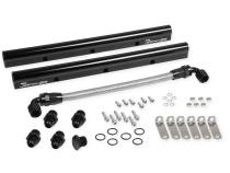Hi-Ram Low-Profile Sheet Metal Fabricated Intake Manifold GM Ls1/Ls2/Ls6 102Mm Throttle Body Opening + Fuel Rail Kit Black With Logo Low Profile Mounting Provision For Map Sensor On Rear Of Intake Plenum Use GM #12592525 Sniper EFI