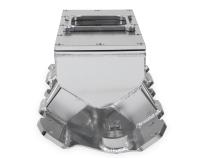 Sheet Metal Fabricated Intake Manifold Small Block Chevy Fabricated Intake Manifold Sbc Single Plane Carbureted (4500 Style Flange Changeable Plate) Silver With Logo Sniper EFI