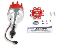 Distributor, Ford 289-302/Steel Gear/Holley Hi-Ram MSD'S Pro-Billet Small Diameter Distributor W/Red Cap And Steel Gear MSD Ignition