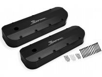 Valve Cover Fabricated Aluminum Bbc Black 1965-2000 Chevrolet Big Block 396-454 1/4 Inch Thick Billet Rail Sniper EFI