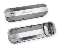 Valve Cover Fabricated Aluminum Bbc Natural Anodized 1965-2000 Chevrolet Big Block 396-454 1/4 Inch Thick Billet Rail Sniper EFI