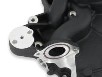 Timing Cover Ford 7.3L Godzilla Black Fits Ford 7.3L Godzilla High-Mount Accessory Drive System OE Pan Only Holley