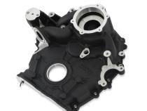 Timing Cover Ford 7.3L Godzilla Black Fits Ford 7.3L Godzilla High-Mount Accessory Drive System OE Pan Only Holley