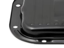 Transmission Oil Pan Black Steel Fits Chrysler Torqueflite TF-727. Stock Depth and Capacity Finned Design Mr Gasket