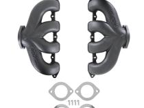 Lt Swap Exhaust Manifolds Center Dump Black Ceramic Multi-Fit GM Gen V Lt Engines 2.50-In. Outlet Block Hugger Style With Center Dump Outlet Hooker BlackHeart