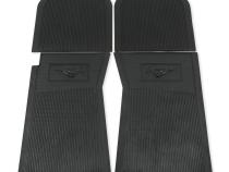 1965-1966 Ford Mustang Floor Mat Set Rubber with Running Horse Logo Scott Drake