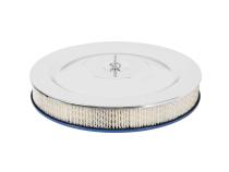 1964-1973 Ford Mustang 14 Inch Chrome Air Cleaner, with Blue Base and 302 Hi-Po Decal Scott Drake