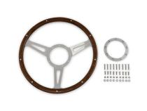 Steering Wheel Corso Feroce Shelby Style Wood and Aluminum 14 Inch Scott Drake
