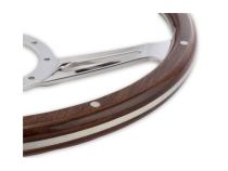 Steering Wheel Corso Feroce Shelby Style Wood and Aluminum 14 Inch Scott Drake