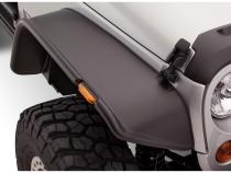 Black Jeep Flat Style Textured Finish Front Fender Flares For 2007-2018 Jeep Wrangler JK Bushwacker