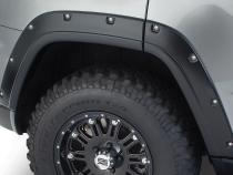 Black Pocket/Rivet Style Smooth Finish Rear Fender Flares For 2011-2016 Jeep Grand Cherokee (Excludes SRT8) Bushwacker