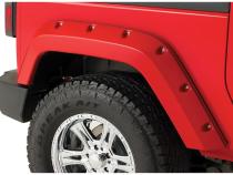 Black Pocket/Rivet Style Smooth Finish Rear Fender Flares For 2007-2018 Jeep Wrangler JK 2-Door Bushwacker