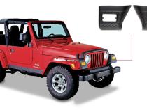 Black Trail Armor Front Corners For 1997-2006 Jeep Wrangler, Pair Bushwacker