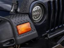 Black Trail Armor Front Corners For 1997-2006 Jeep Wrangler, Pair Bushwacker