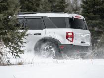 Black Pocket/Rivet Style Smooth Finish Rear Fender Flares For 2021-2026 Ford Bronco Sport Bushwacker