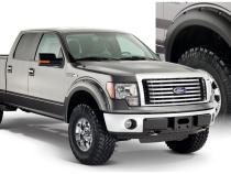 Black Pocket/Rivet Style Smooth Finish 4-Piece Fender Flare Set For 2009-2014 Ford F150 (Excludes Raptor) Bushwacker