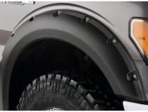 Black Pocket/Rivet Style Smooth Finish 4-Piece Fender Flare Set For 2009-2014 Ford F150 (Excludes Raptor) Bushwacker