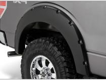 Black Pocket/Rivet Style Smooth Finish 4-Piece Fender Flare Set For 2009-2014 Ford F150 (Excludes Raptor) Bushwacker