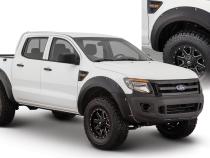 Black Pocket/Rivet Style Smooth Finish 4-Piece Fender Flare Set For 2011-2018 Ford Ranger Bushwacker