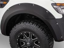 Black Pocket/Rivet Style Smooth Finish 4-Piece Fender Flare Set For 2011-2018 Ford Ranger Bushwacker