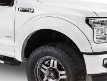Black Extendafender Style Smooth Finish 4-Piece Fender Flare Set For 2015-2017 Ford F150 (Excludes Models W/Tech Package) Bushwacker