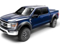 Black Extendafender Style Smooth Finish 4-Piece Fender Flare Set For 2021-2026 Ford F150 Will Not F150 Lightning Bushwacker