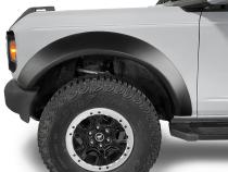 Black Extendafender Style Smooth Finish 4-Piece Fender Flare Set For 2021-2023 Ford Bronco, 2-Dr Bushwacker