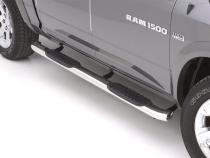 5 Inch Oval Curved Nerf Bars Polished Stainless 2009-2024 Dodge Ram 1500/2500/3500/4500/5500 Cab &amp;amp; Chassis Crew Cab Lund