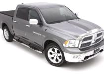 5 Inch Oval Curved Nerf Bars Polished Stainless 2009-2024 Dodge Ram 1500/2500/3500/4500/5500 Cab &amp;amp; Chassis Crew Cab Lund